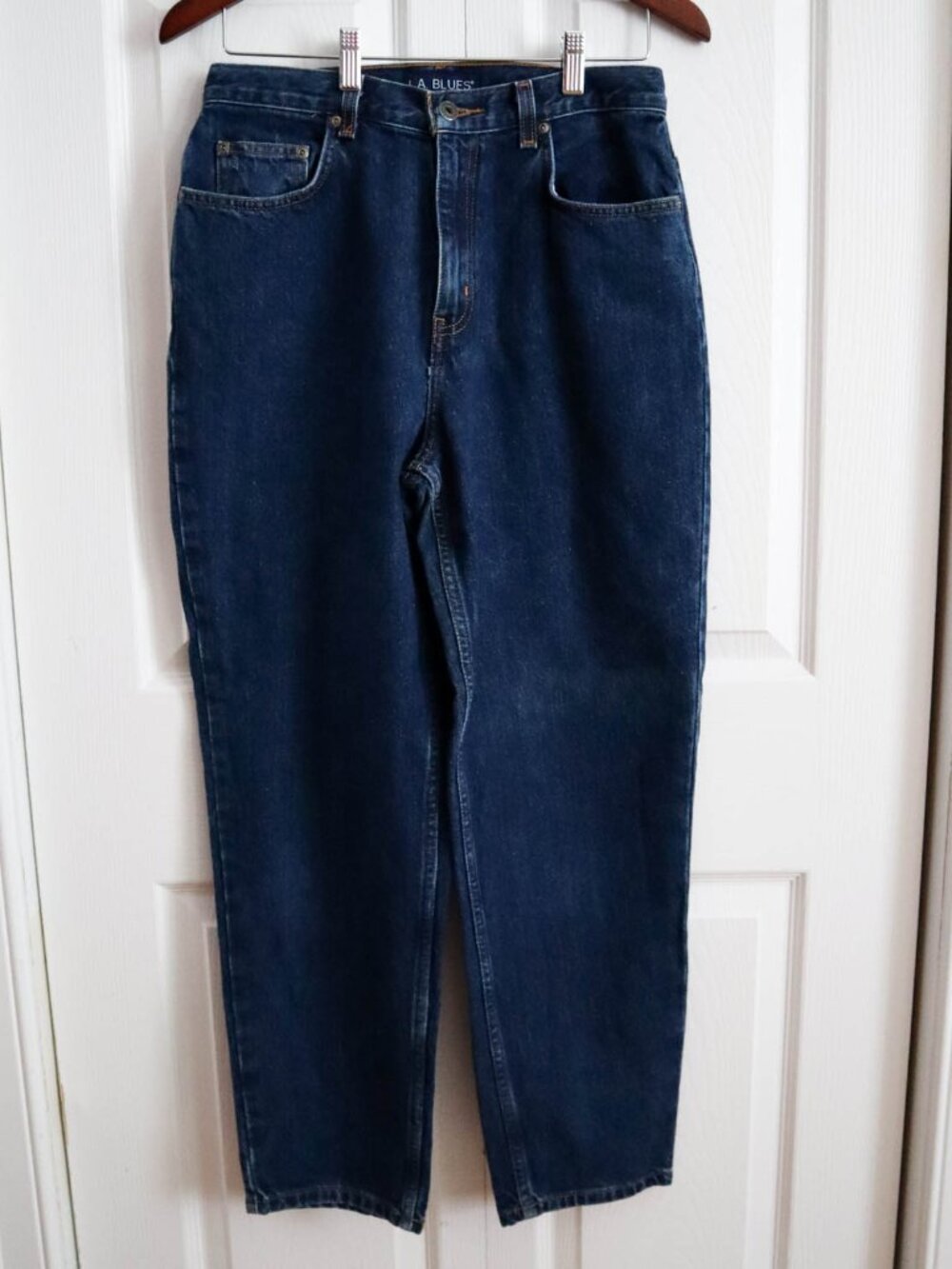 Vtg '90s L.A. Blue Dark Denim High Rise Mom Jeans Sz 10 Petite Missy New Fit